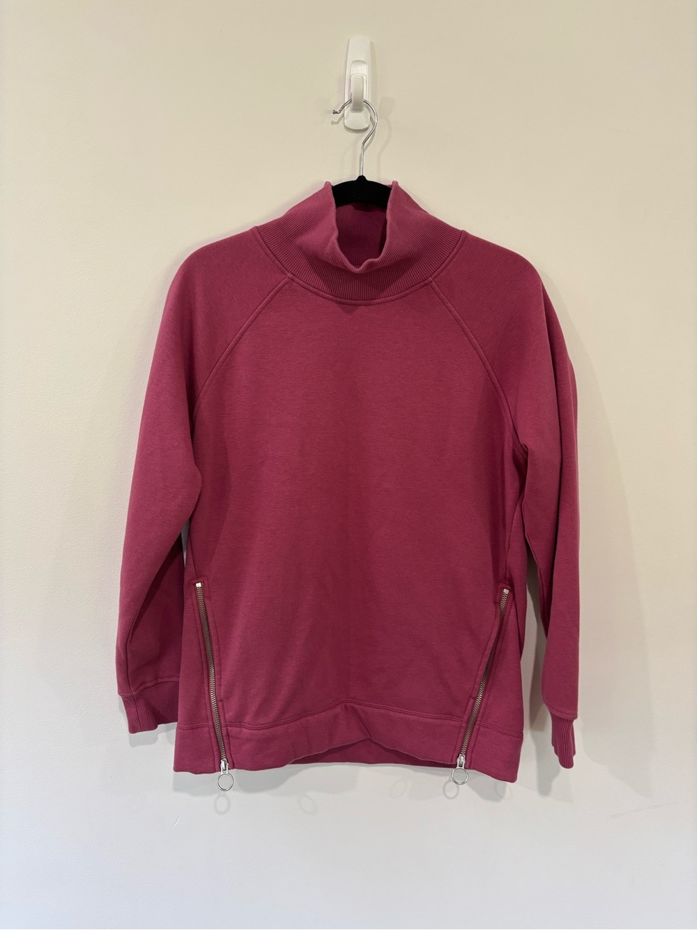 Athleta Cozy Karma Side Zip Funnel Neck Sweatshirt